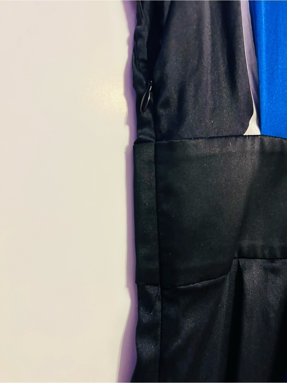 Vintage Express Silk Blend Colorblock Geometric Dress Y2K Geometric Empire - Picture 4 of 10